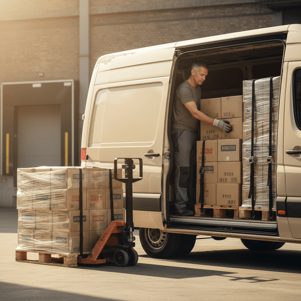 General freight loading into cargo van