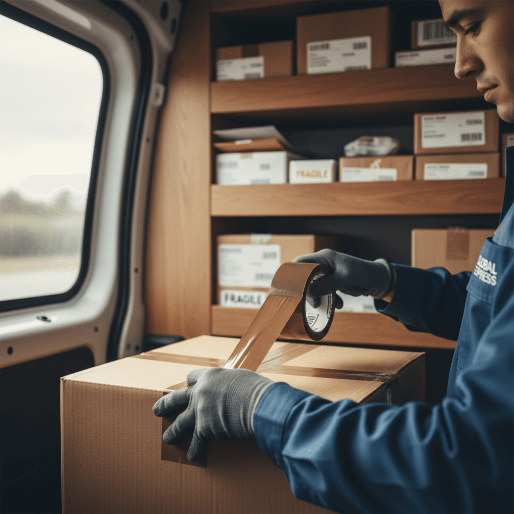 Smart Deal Delivery cargo van loaded and secured for transport