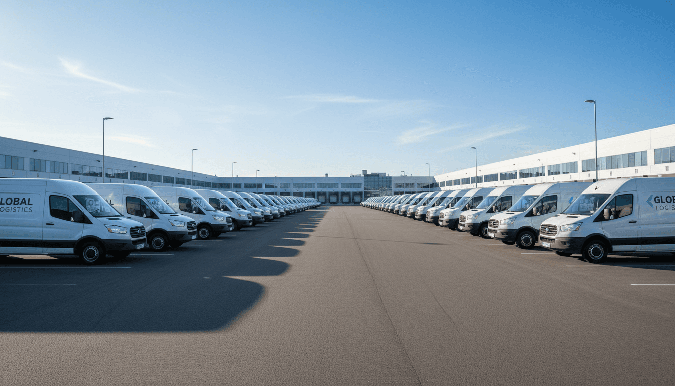 Smart Deal Delivery fleet of cargo vans lined up